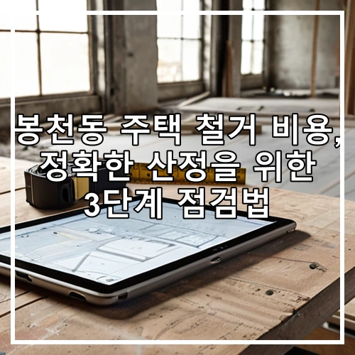 봉천동 주택 철거 비용, 정확한 산정을 위한 3단계 점검법