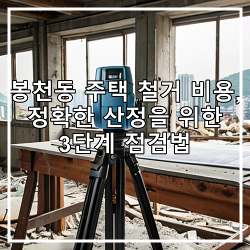 봉천동 주택 철거 비용, 정확한 산정을 위한 3단계 점검법