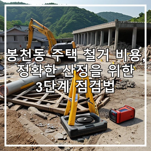 봉천동 주택 철거 비용, 정확한 산정을 위한 3단계 점검법