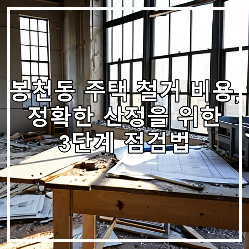 봉천동 주택 철거 비용, 정확한 산정을 위한 3단계 점검법