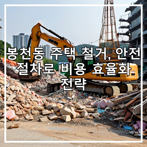 봉천동 주택 철거, 안전 절차로 비용 효율화 전략