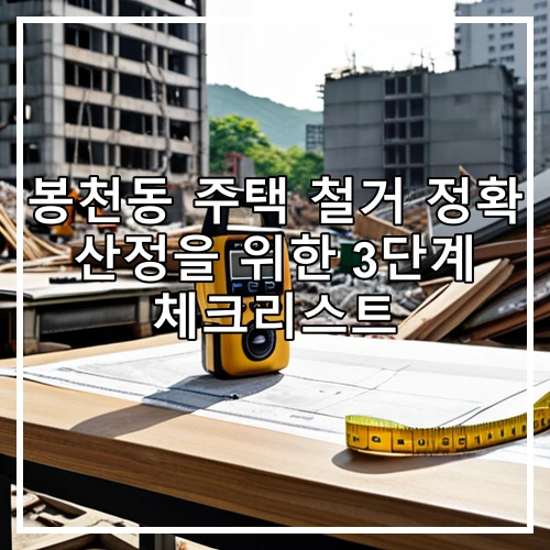 봉천동 주택 철거 정확 산정을 위한 3단계 체크리스트