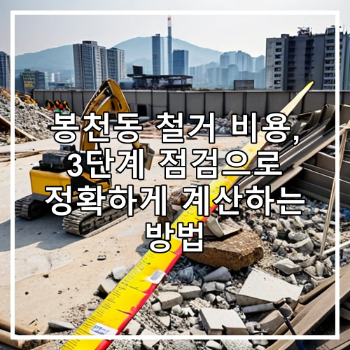 봉천동 철거 비용, 3단계 점검으로 정확하게 계산하는 방법