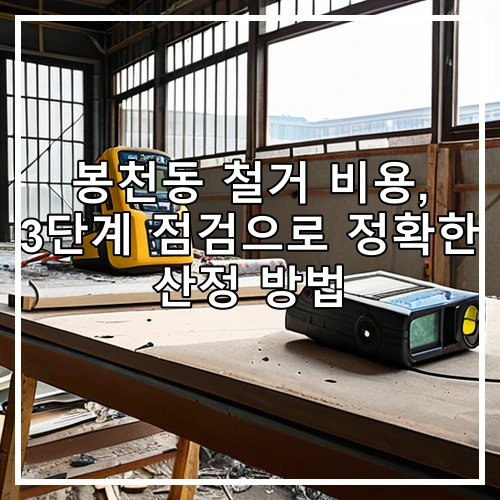 봉천동 철거 비용, 3단계 점검으로 정확한 산정 방법