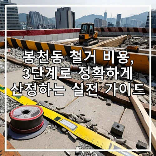 봉천동 철거 비용, 3단계로 정확하게 산정하는 실전 가이드