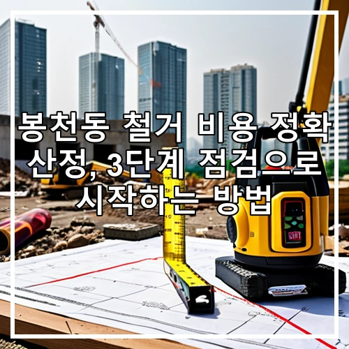 봉천동 철거 비용 정확 산정, 3단계 점검으로 시작하는 방법