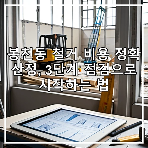 봉천동 철거 비용 정확 산정, 3단계 점검으로 시작하는 법