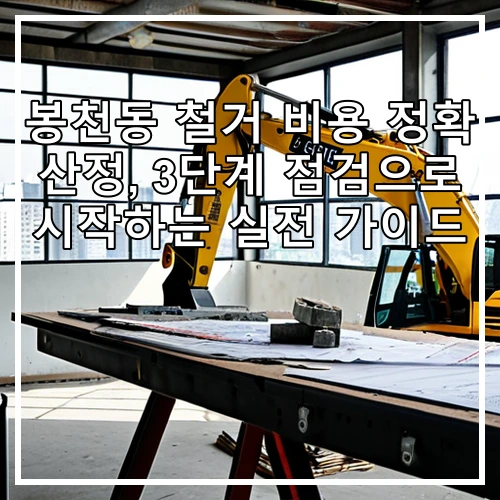 봉천동 철거 비용 정확 산정, 3단계 점검으로 시작하는 실전 가이드