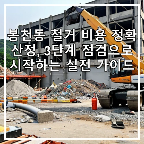 봉천동 철거 비용 정확 산정, 3단계 점검으로 시작하는 실전 가이드