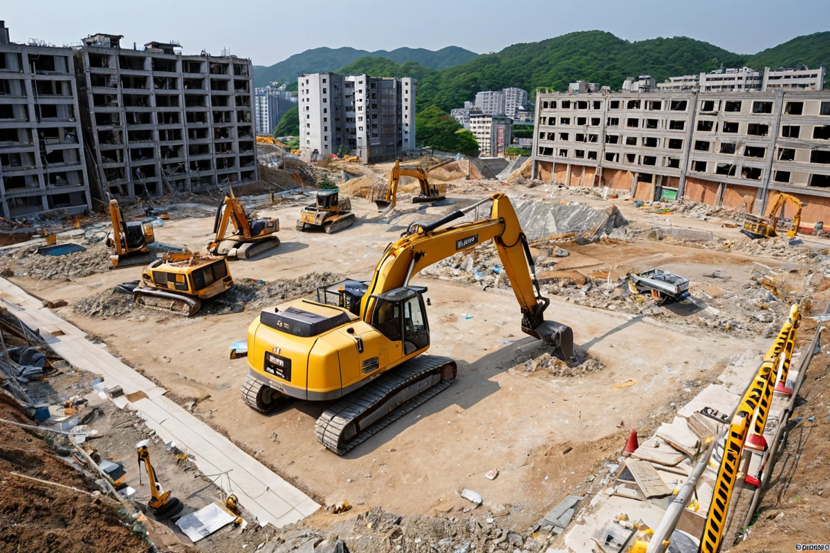 봉천동 주택 철거 비용, 3단계로 정확한 산정 체계 구축하기, 철거 비용 3단계 산정 체계의 구체적 내용 관련 실제 현장을 담은 사실적인 사진, 사람(인물)이 전혀 등장하지 않게