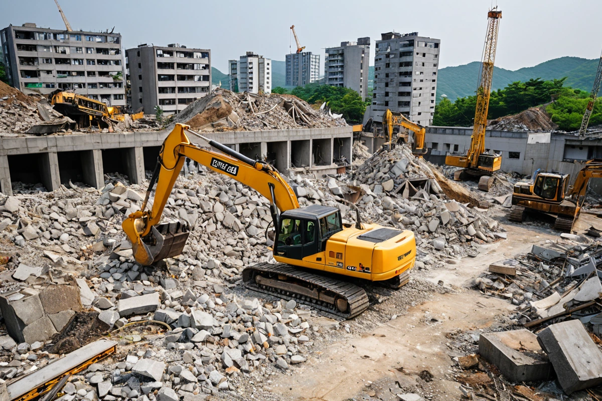 봉천동 주택 철거 비용, 3단계로 정확히 계산하는 실전 가이드, 봉천동 주택 철거 시 주의사항 관련 실제 현장을 담은 사실적인 사진, 사람(인물)이 전혀 등장하지 않게 합니다. 손