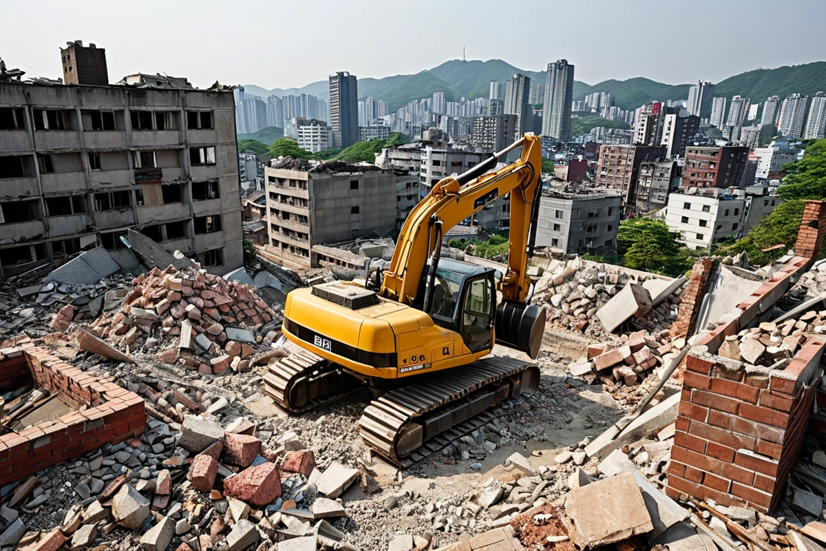 봉천동 주택 철거 비용, 3단계로 정확히 계산하는 실전 가이드, 실제 사례: 서울 약수동 식당 철거 비용 분석 관련 실제 현장을 담은 사실적인 사진, 사람(인물)이 전혀 등장하지