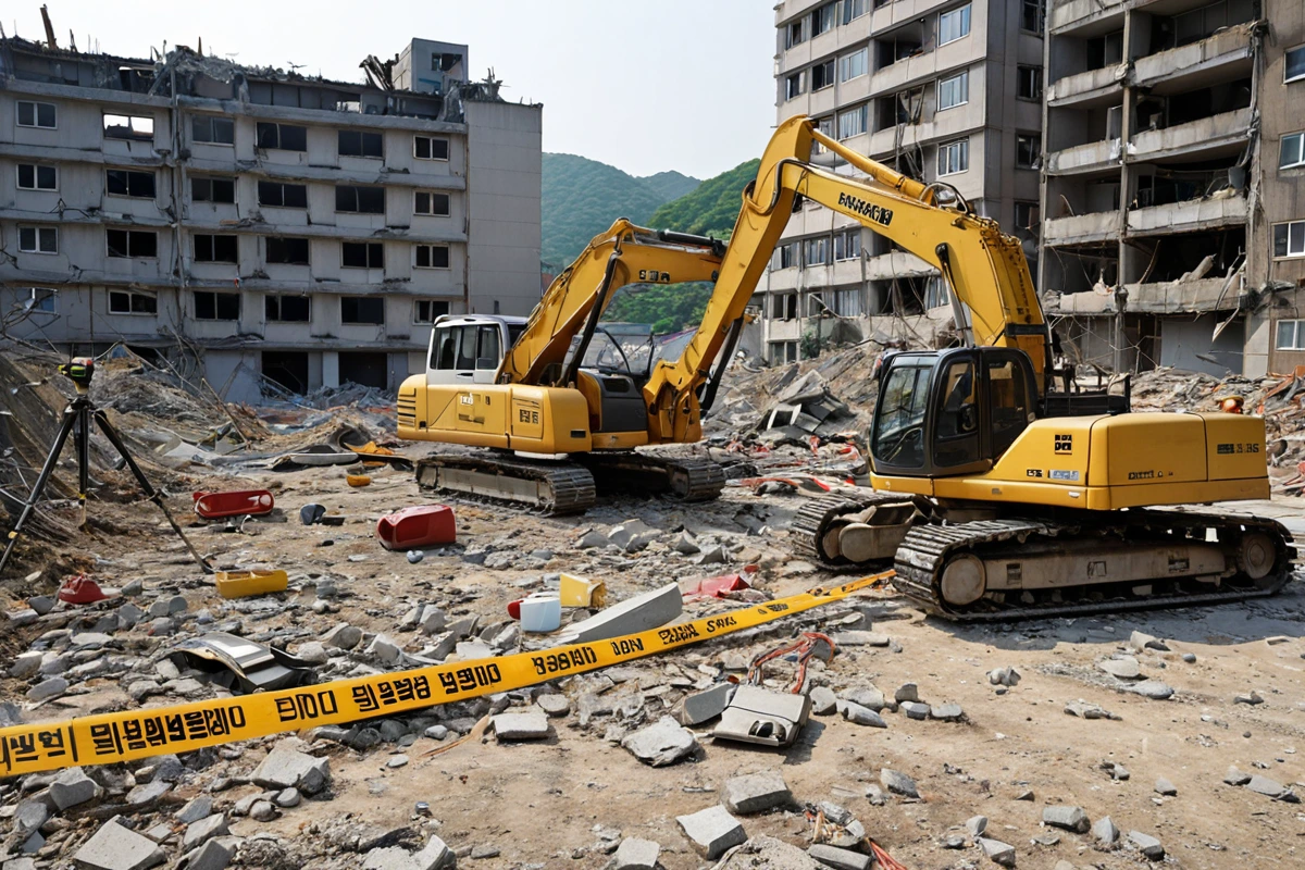 봉천동 주택 철거 비용, 3단계 점검으로 정확하게 산정하는 법, 철거 업체 선택 기준 관련 실제 현장을 담은 사실적인 사진, 사람(인물)이 전혀 등장하지 않게 합니다. 손·팔·뒷모