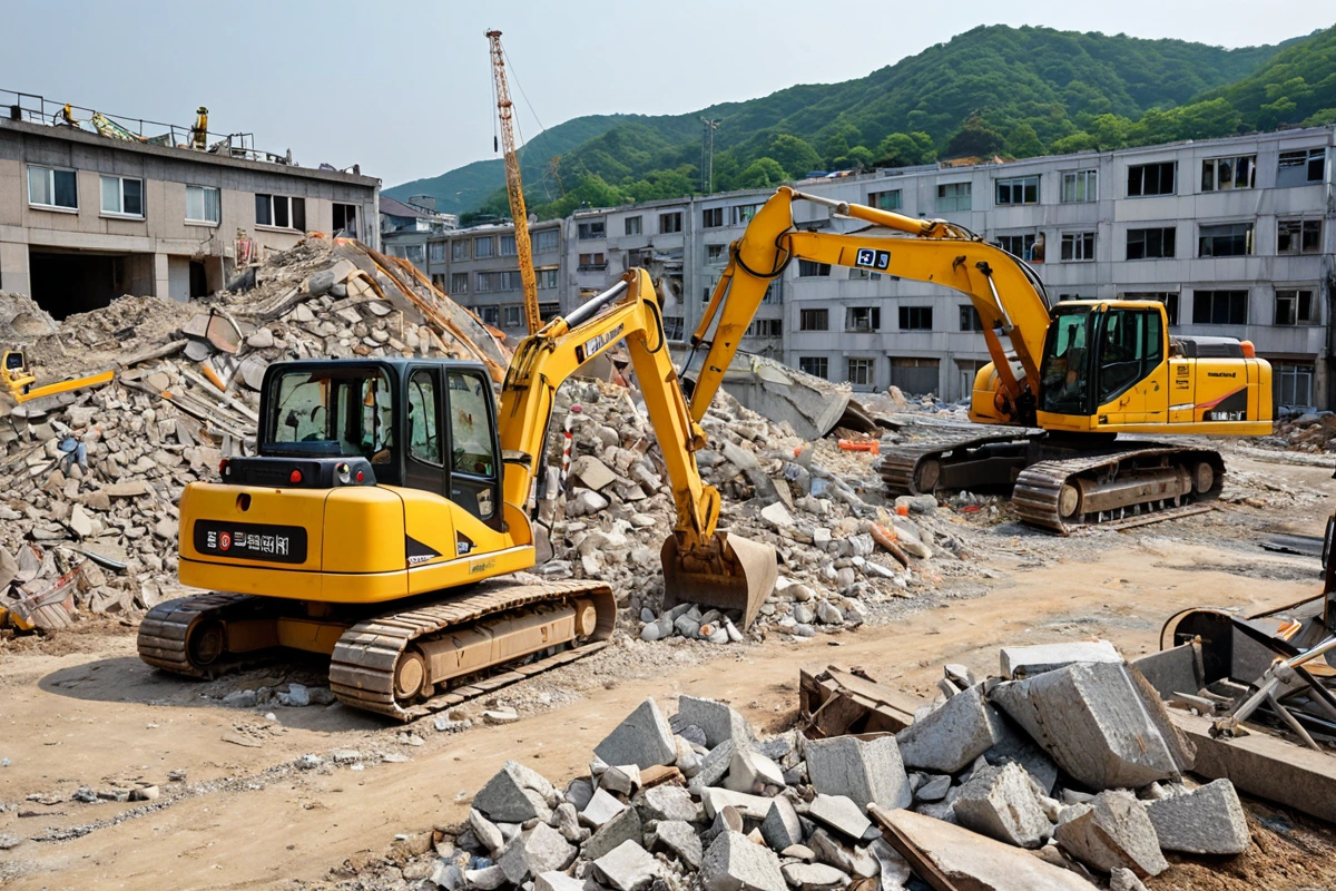 봉천동 주택 철거 비용, 3단계 점검으로 정확한 계산법, 추가 비용 예방 전략 관련 실제 현장을 담은 사실적인 사진, 사람(인물)이 전혀 등장하지 않게 합니다. 손·팔·뒷모습 등