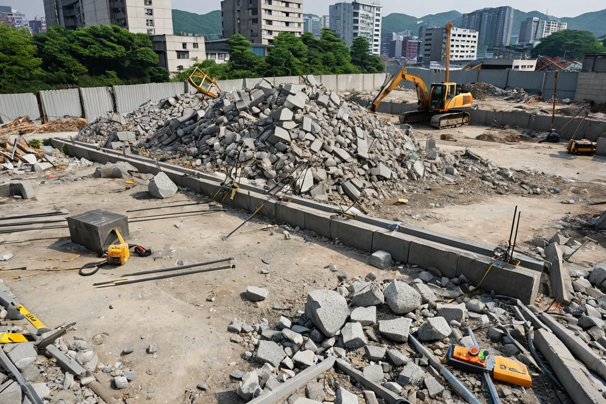 봉천동 주택 철거 비용, 3단계 점검으로 정확한 산정 가이드, 서울 용산구 원효로동 내부 철거 사례 분석 관련 실제 현장을 담은 사실적인 사진, 사람(인물)이 전혀 등장하지 않게