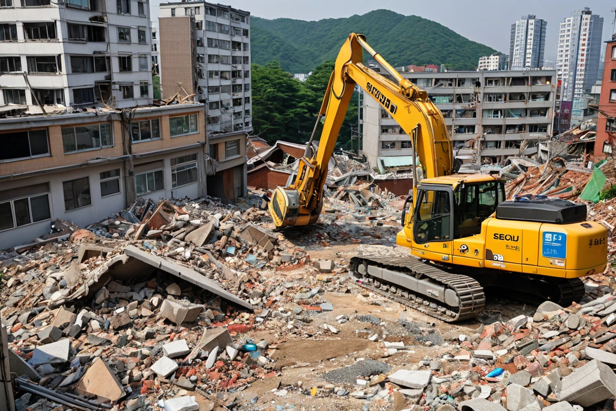 봉천동 주택 철거 비용, 3단계 점검으로 정확한 산정 가이드, 서울 용산구 한남동 철거 전문 업체 선택 기준 관련 실제 현장을 담은 사실적인 사진, 사람(인물)이 전혀 등장하지 않