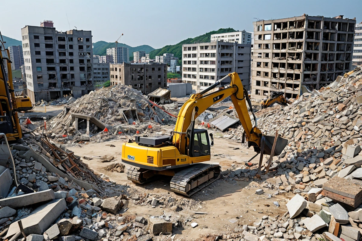 봉천동 주택 철거 비용, 3단계 점검으로 정확한 산정 가이드, 전문가에게 맡길 때의 장점 관련 실제 현장을 담은 사실적인 사진, 사람(인물)이 전혀 등장하지 않게 합니다. 손·팔·