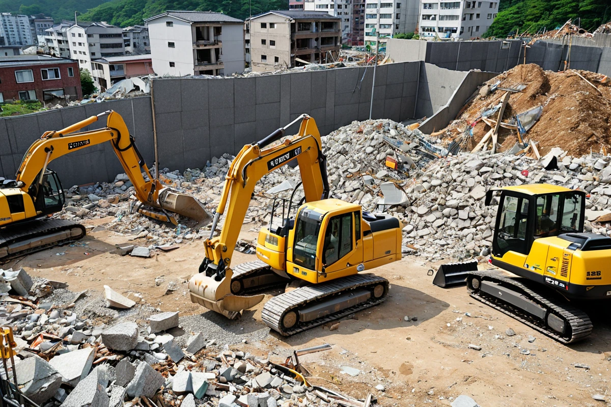 봉천동 주택 철거 비용, 3단계 점검으로 정확한 산정 가이드, 철거 과정에서 주의해야 할 사항 관련 실제 현장을 담은 사실적인 사진, 사람(인물)이 전혀 등장하지 않게 합니다. 손
