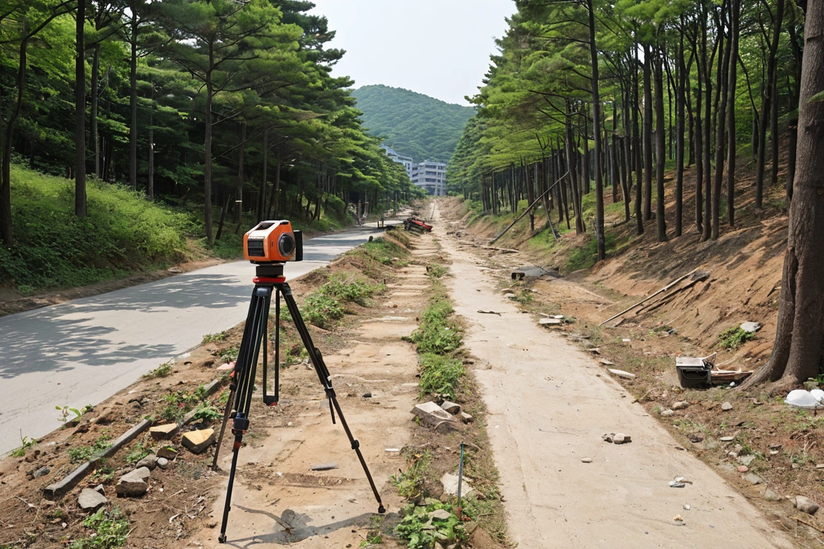 봉천동 주택 철거 비용, 3단계 점검으로 정확한 산정 방법, 3단계 점검의 세 번째 단계: 주변 환경과 이동 경로 분석 관련 실제 현장을 담은 사실적인 사진, 사람(인물)이 전혀