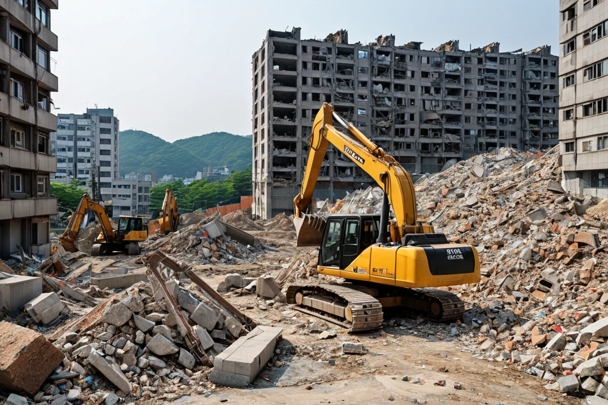 봉천동 주택 철거 비용, 3단계 점검으로 정확한 산정 방법, 봉천동 주택 철거 비용 산정 시 주의사항 관련 실제 현장을 담은 사실적인 사진, 사람(인물)이 전혀 등장하지 않게 합니