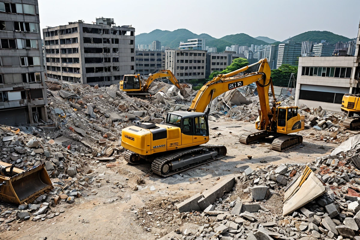 봉천동 주택 철거 비용, 3단계 점검으로 정확한 산정 방법, 서울 영등포구 양평동 철거 비용 비교 기준 관련 실제 현장을 담은 사실적인 사진, 사람(인물)이 전혀 등장하지 않게 합