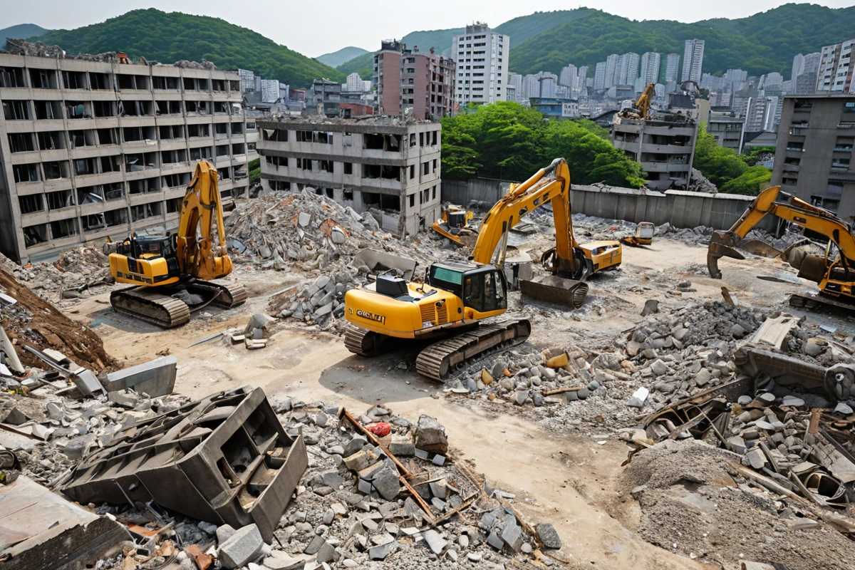 봉천동 주택 철거 비용, 3단계 점검으로 정확한 산정 방법, 철거 비용 산정 시 주의해야 할 3가지 사항 관련 실제 현장을 담은 사실적인 사진, 사람(인물)이 전혀 등장하지 않게
