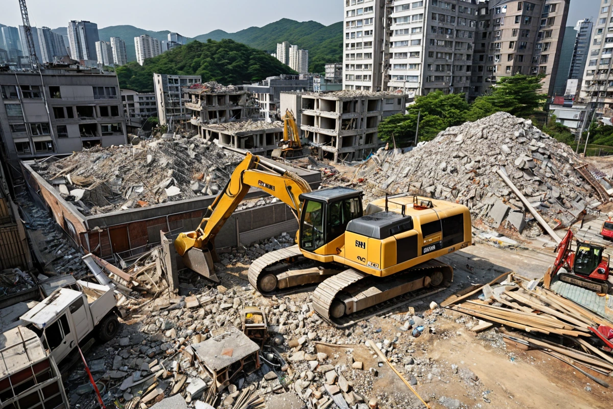 봉천동 주택 철거 비용, 3단계 점검으로 정확한 산정 시작하기, 서울 양평동 내부 철거 비용의 주요 구성 요소 관련 실제 현장을 담은 사실적인 사진, 사람(인물)이 전혀 등장하지
