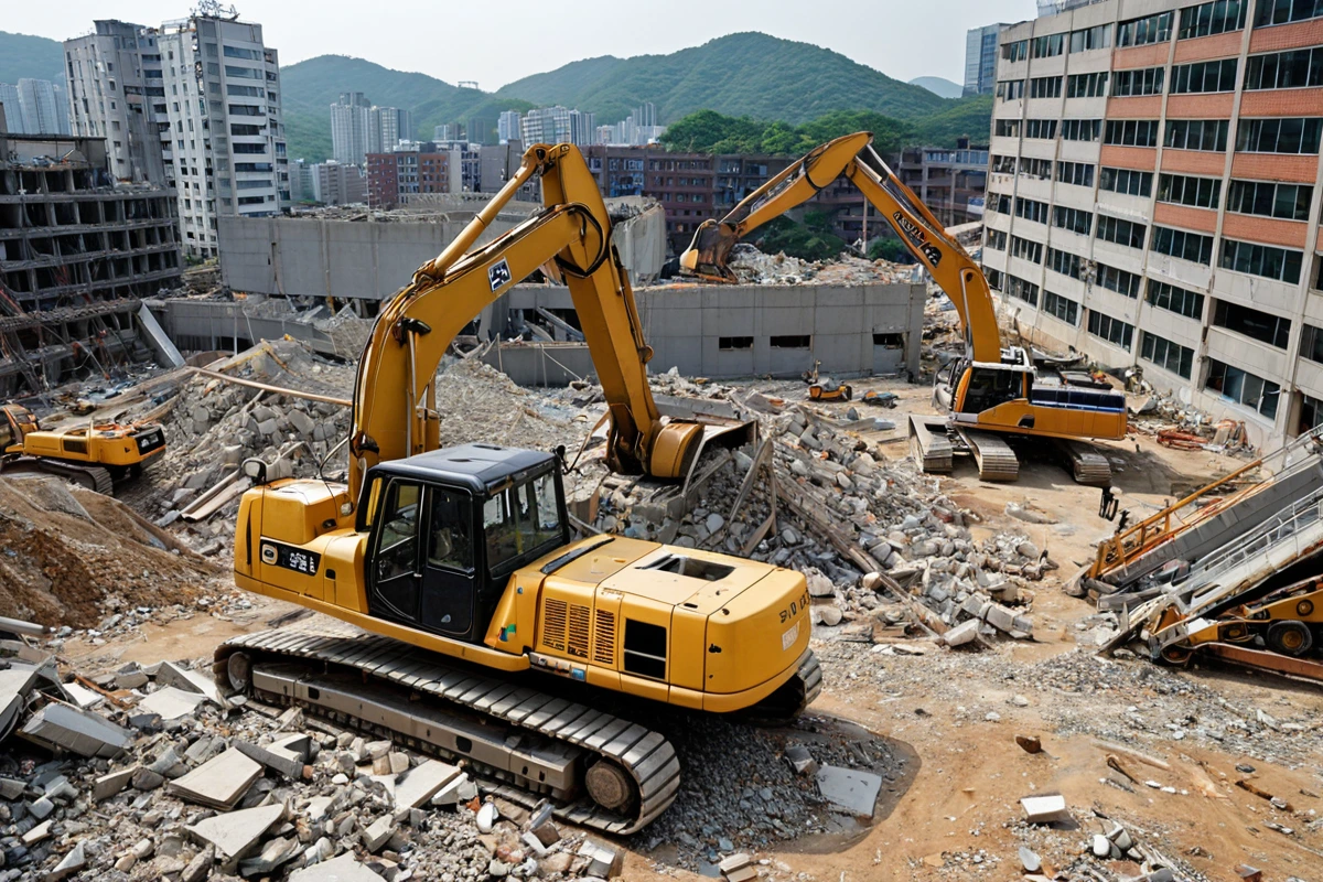 봉천동 주택 철거 비용, 3단계 점검으로 정확한 산정 체계, 서울 양평동 학원 철거 시 주의사항 관련 실제 현장을 담은 사실적인 사진, 사람(인물)이 전혀 등장하지 않게 합니다.
