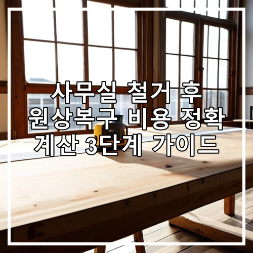 사무실 철거 후 원상복구 비용 정확 계산 3단계 가이드
