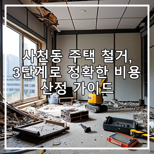 사천동 주택 철거, 3단계로 정확한 비용 산정 가이드
