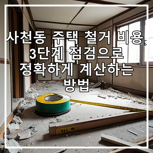 사천동 주택 철거 비용, 3단계 점검으로 정확하게 계산하는 방법