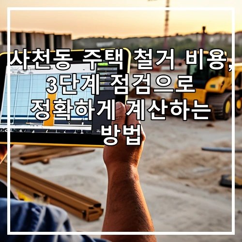 사천동 주택 철거 비용, 3단계 점검으로 정확하게 계산하는 방법