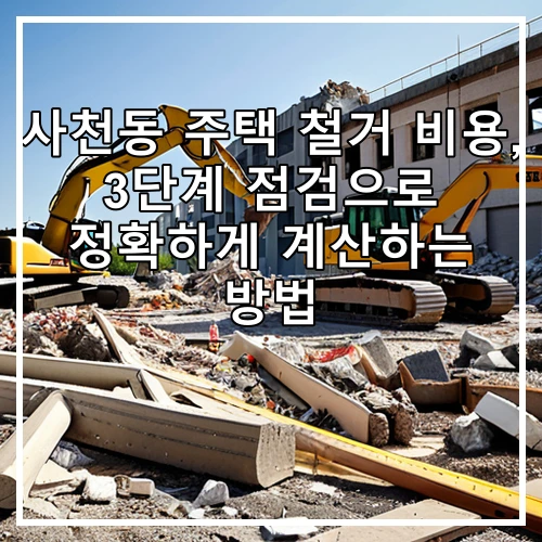 사천동 주택 철거 비용, 3단계 점검으로 정확하게 계산하는 방법