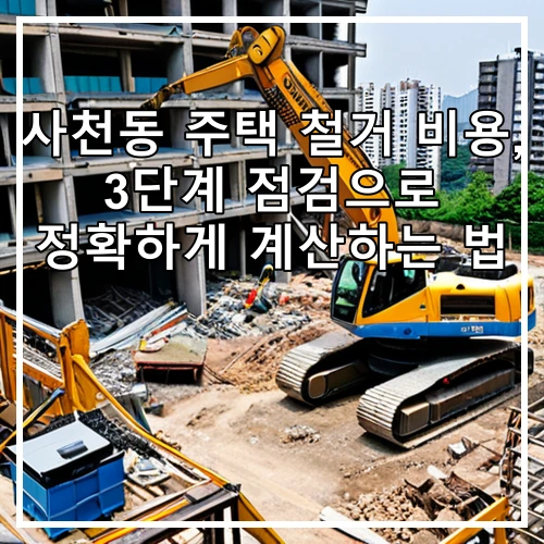 사천동 주택 철거 비용, 3단계 점검으로 정확하게 계산하는 법