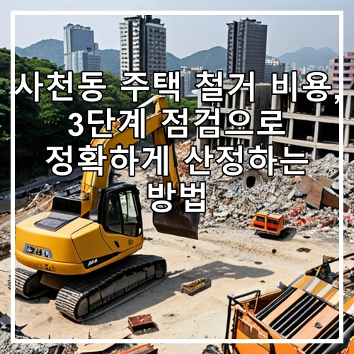 사천동 주택 철거 비용, 3단계 점검으로 정확하게 산정하는 방법