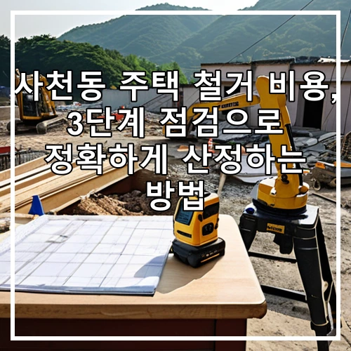 사천동 주택 철거 비용, 3단계 점검으로 정확하게 산정하는 방법