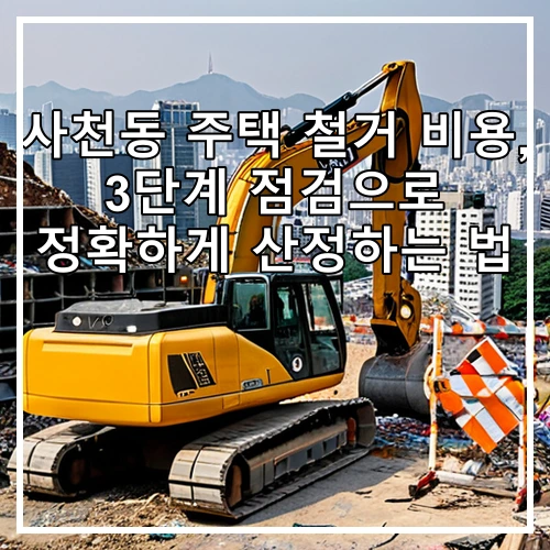 사천동 주택 철거 비용, 3단계 점검으로 정확하게 산정하는 법