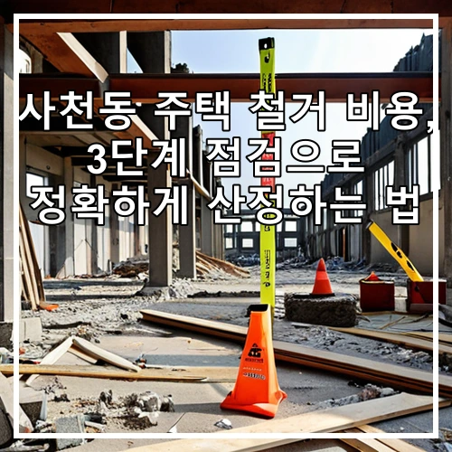 사천동 주택 철거 비용, 3단계 점검으로 정확하게 산정하는 법
