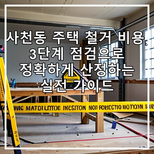 사천동 주택 철거 비용, 3단계 점검으로 정확하게 산정하는 실전 가이드