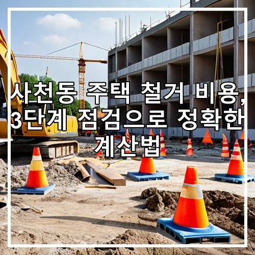 사천동 주택 철거 비용, 3단계 점검으로 정확한 계산법