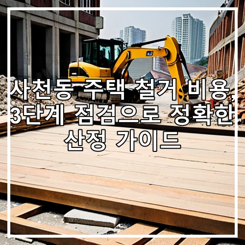 사천동 주택 철거 비용, 3단계 점검으로 정확한 산정 가이드