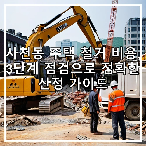 사천동 주택 철거 비용, 3단계 점검으로 정확한 산정 가이드