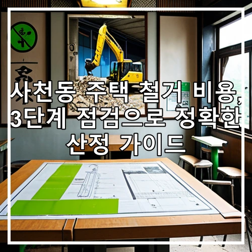 사천동 주택 철거 비용, 3단계 점검으로 정확한 산정 가이드