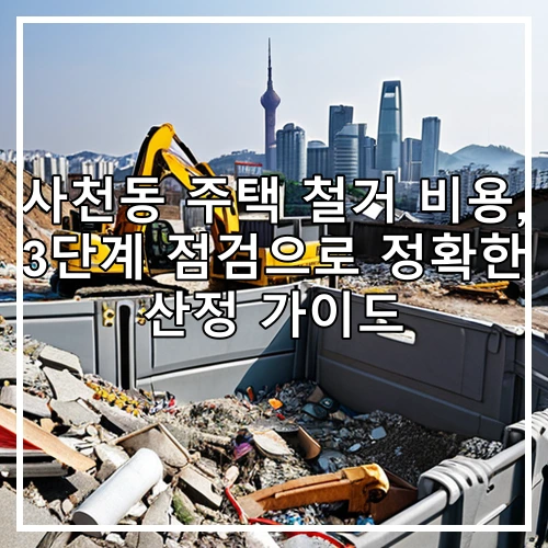 사천동 주택 철거 비용, 3단계 점검으로 정확한 산정 가이드