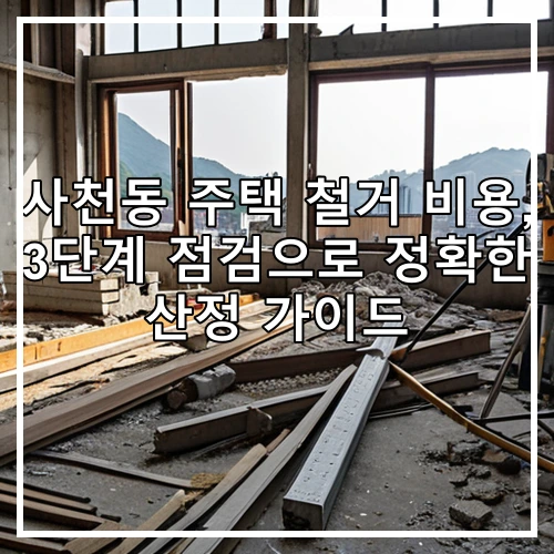 사천동 주택 철거 비용, 3단계 점검으로 정확한 산정 가이드