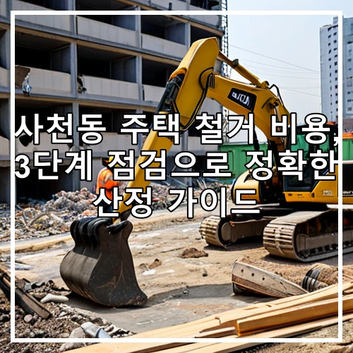 사천동 주택 철거 비용, 3단계 점검으로 정확한 산정 가이드