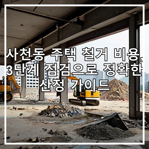 사천동 주택 철거 비용, 3단계 점검으로 정확한 산정 가이드