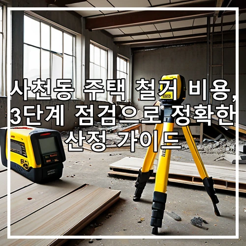 사천동 주택 철거 비용, 3단계 점검으로 정확한 산정 가이드