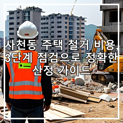 사천동 주택 철거 비용, 3단계 점검으로 정확한 산정 가이드