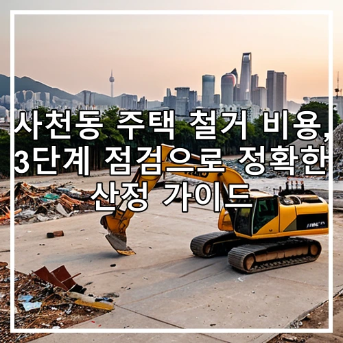 사천동 주택 철거 비용, 3단계 점검으로 정확한 산정 가이드